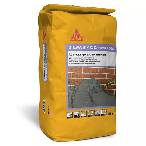 Штукатурка ЗИКА  SikaWall 112 Cement Coat  цементная /25кг/48шт/ 