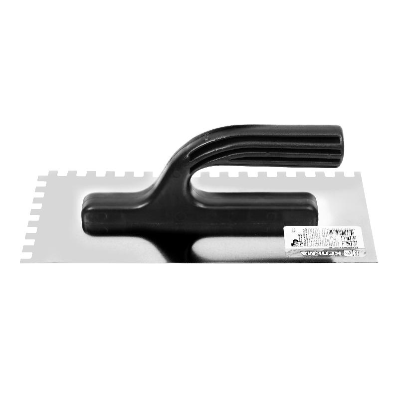 Кельма Лакра нерж. 130х270мм, зуб 10х10, пласт. рукоятка