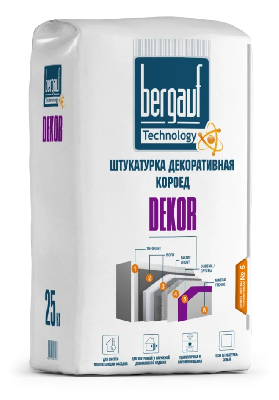 Штукатурка БЕРГАУФ DEKOR  короед 2,5 мм декоратив. мороз. /25кг/56шт