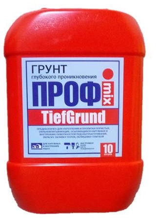  Грунтовка ПРОФimix TIEFGRUND (красная кан.) гл. проник. вн.и наруж./10 кг/75 шт