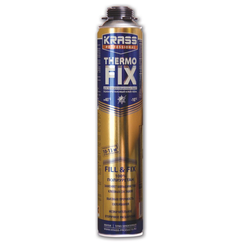 Клей-пена KRASS Professional ThermoFix для теплоизоляционных работ, 0,75л