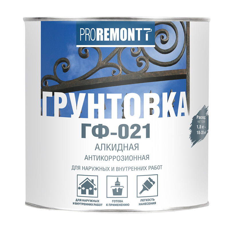 Грунт ГФ-021 PROREMONT красно-коричневый /1,8кг