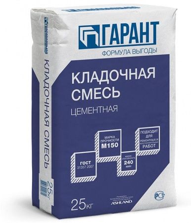 Смесь ГАРАНТ кладочная М 150 /25 кг/56шт/