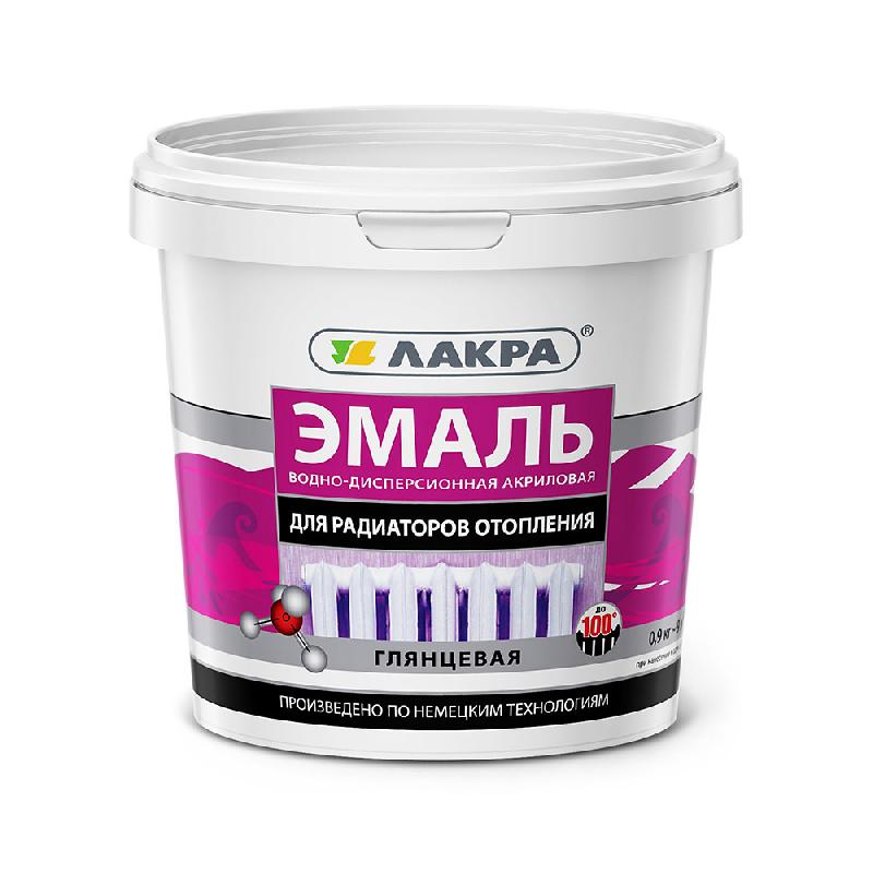 Эмаль ЛАКРА акрил. д/радиаторов отопления  Бел глянц. 0,9кг