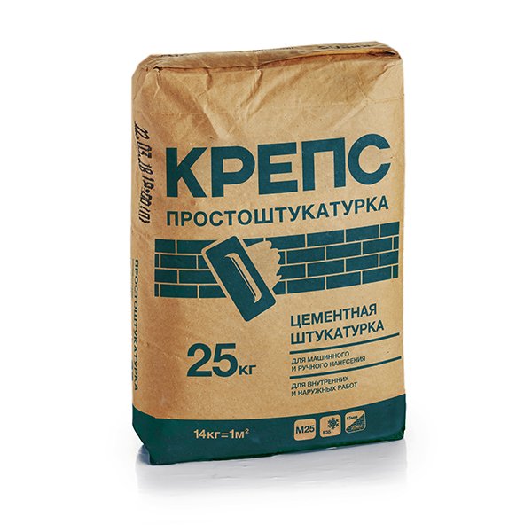 Штукатурка КРЕПС  Простоштукатурка, цементная /25кг/56 шт
