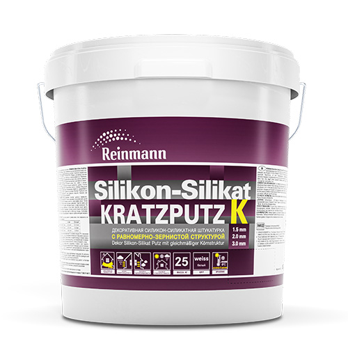Штукатурка REINMANN силикон-силикатная  шуба Silikon-Silikat KratzPutz K 1,5 mm, BaseA, 4 кг