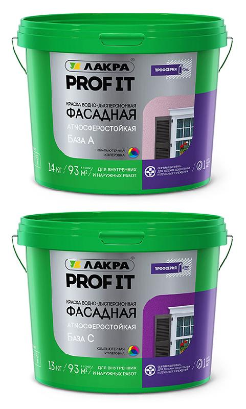 Краска ЛАКРА PROF IT фасадная база С, 13 кг