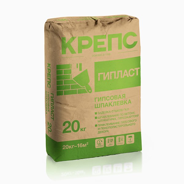 Шпаклевка КРЕПС ГИПЛАСТ гипсовая / 20кг/56 меш