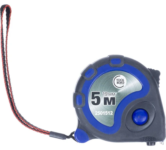 Рулетка 5м*19мм (обрезиненый корпус, 3 фиксатора, магнит)