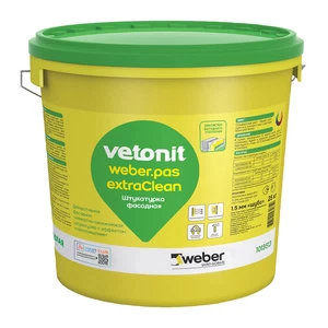 Штукатурка ВЕТОНИТ ВЕБЕР ПАС Экстраклин Шуба 1,5 мм (0000) декор. силикат.-силик.,/25 кг/ведро 