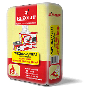 Смесь РЕЗОЛИТ кладочная глино-шамотная для топок каминов и печей, 20кг/56