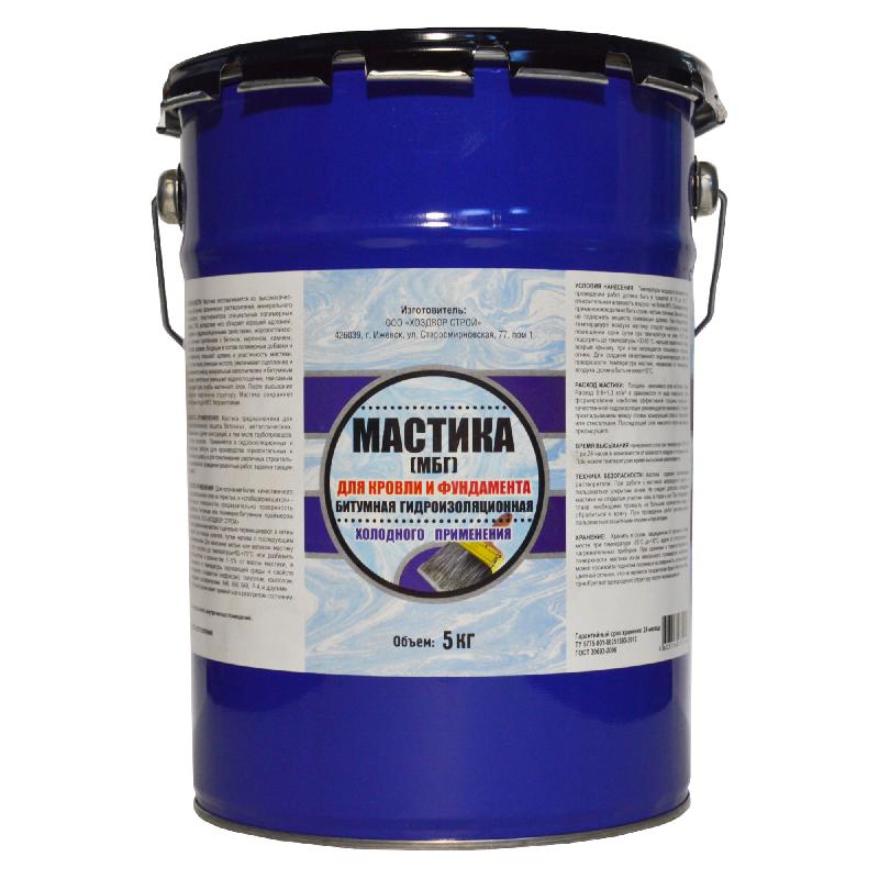 Мастика битумная гидроизоляционная МБГ  /5кг