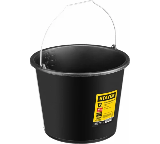 Ведро  STAYER строительное пластмассовое,12 л