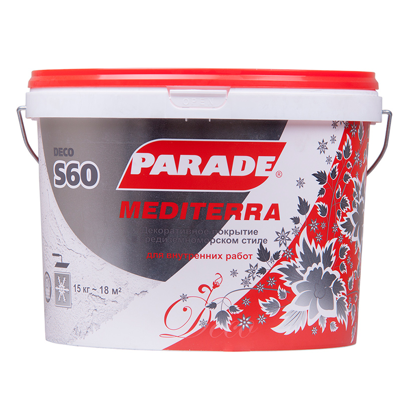 Декор. покрытие с эф. средиземн.  PARADE DECO Mediterra S60 белый 15кг
