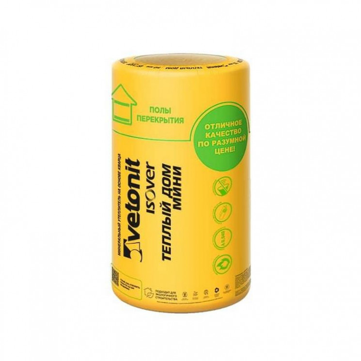 ИЗОВЕР/Ветонит Теплый Дом Твин мини рулон50*610*8200мм 10м2/0,5м3 кварц