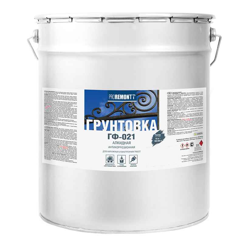 Грунт ГФ-021 PROREMONT серый /18кг