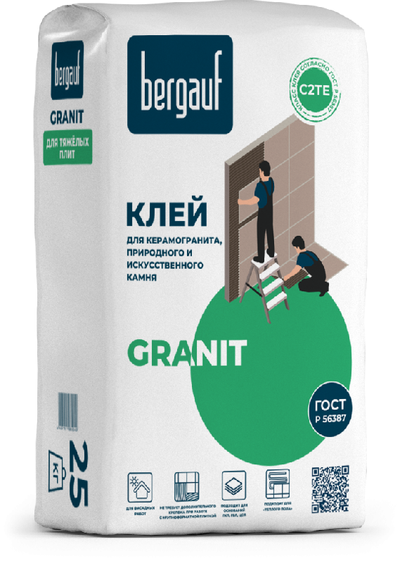 Клей БЕРГАУФ Granit, C2 TЕ /25кг/48шт/
