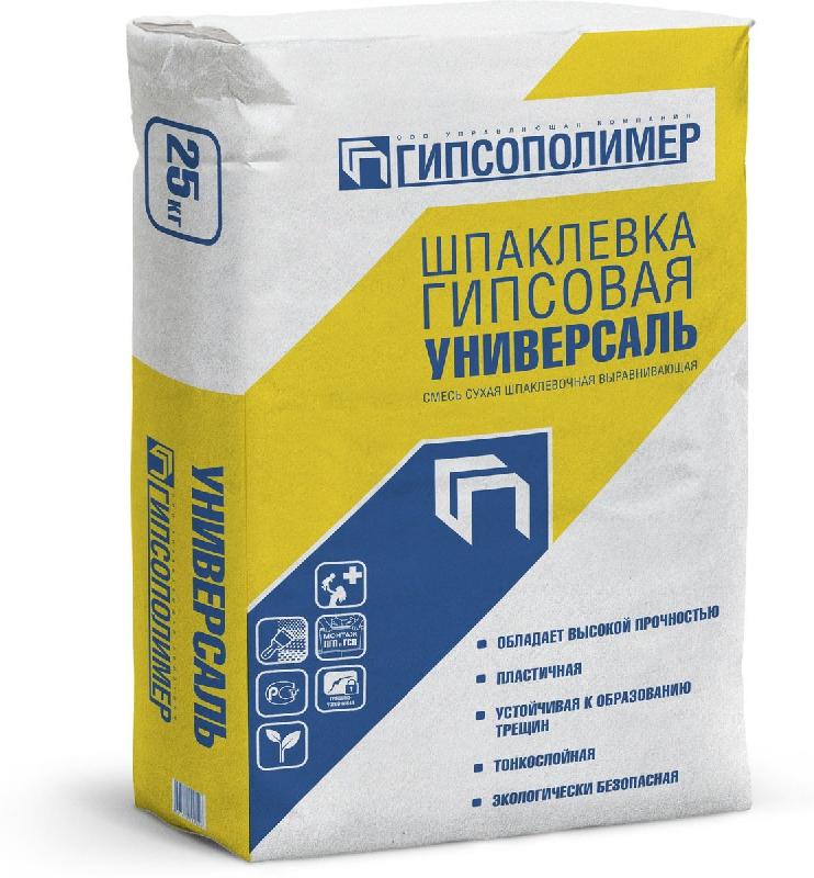 Шпаклевка ГИПСОПОЛИМЕР Универсаль гипсовая /25кг/45шт/