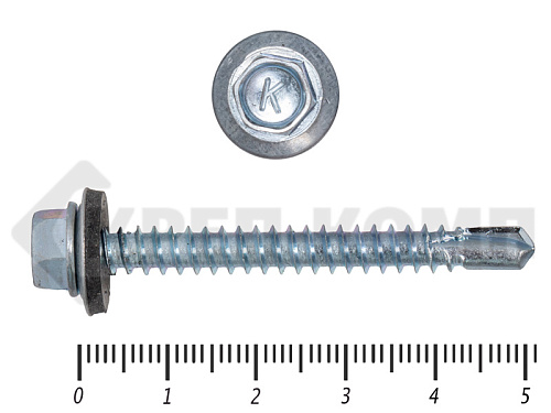 Саморез кровельный 5,5*51 цинк,металл