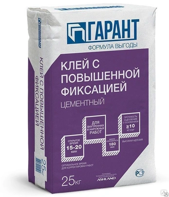 Клей ГАРАНТ  с повышенной фиксацией / 25кг/ 